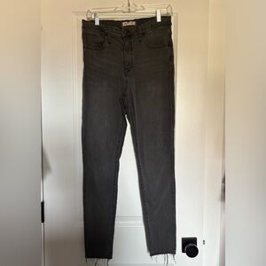 High-rise Faded Black Jeans